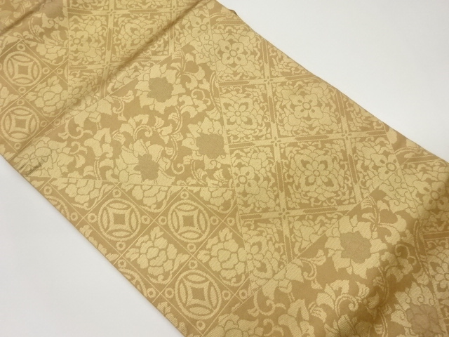 JAPANESE NAGOYA OBI / WOVEN FLOWER ARABESQUE